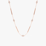 Natural Diamond & Bar Station Necklace, Meliora