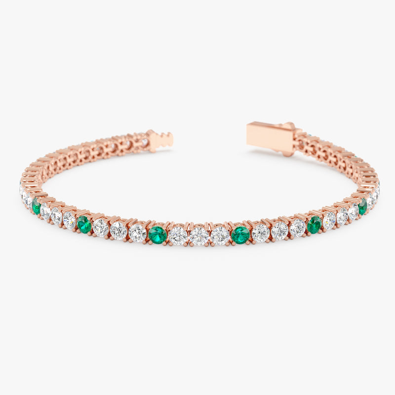 Emerald and Diamond Tennis Bracelet, Celandine