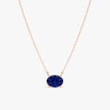 Oval Sapphire Necklace, Cyn