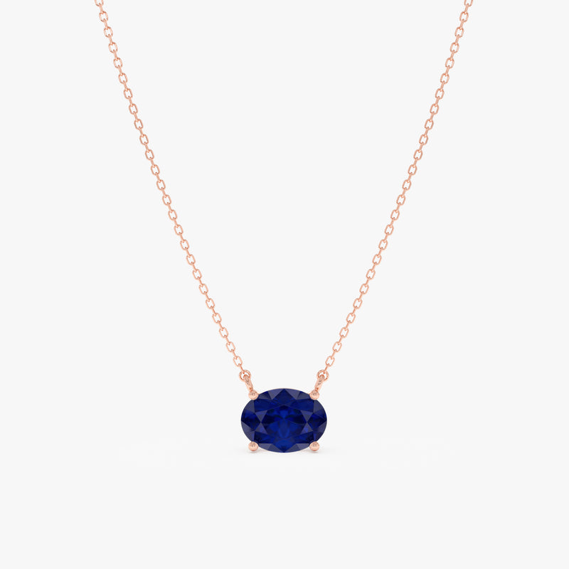 Oval Sapphire Necklace, Cyn