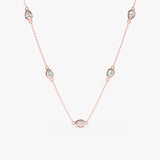 Pear Lab Diamond Station Necklace, Cyralune