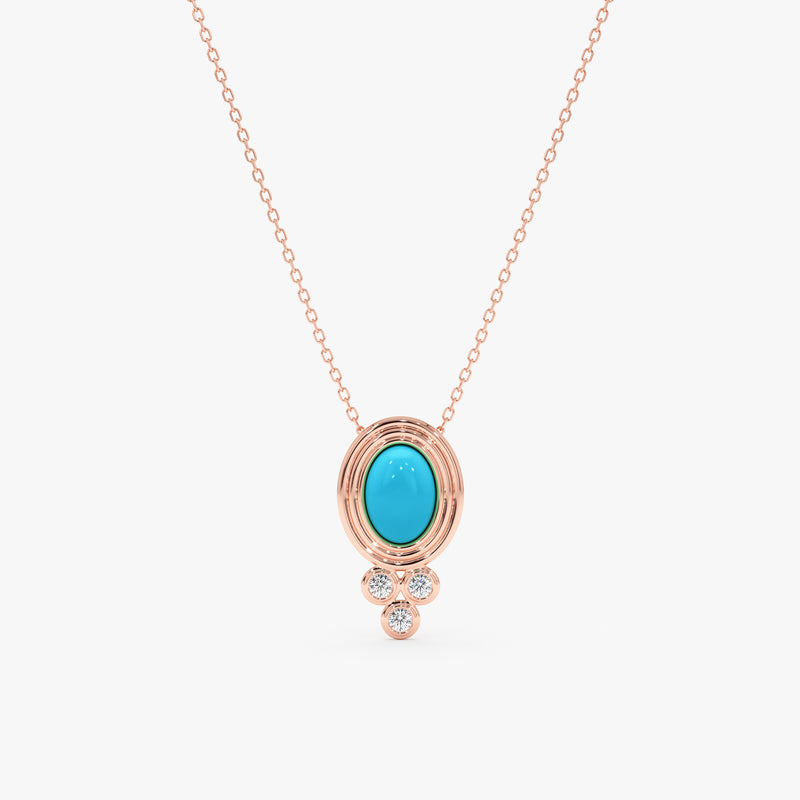 Oval Turquoise Gemstone Necklace, Calithea