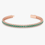 Lab Grown Emerald and Diamond Tennis Bracelet, Ismerelle