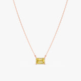 Emerald Cut Yellow Sapphire Necklace, Lexa