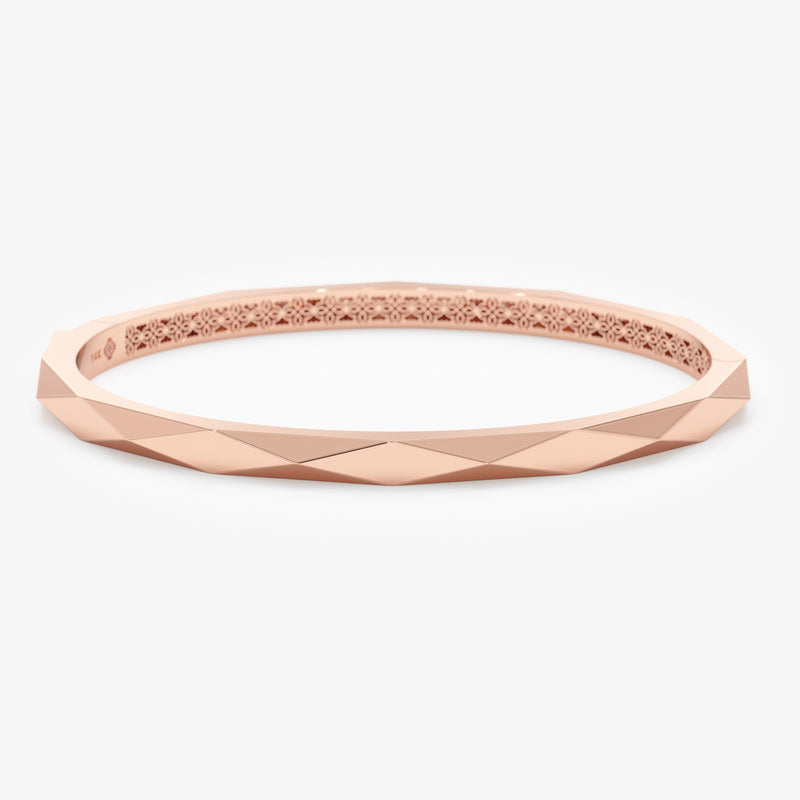 14k Gold Textured Bangle, Gana