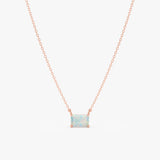 Emerald Cut Opal Necklace, Lexa