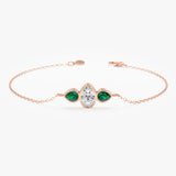 Lab Grown Diamond and Emerald Bracelet, Vaelisse