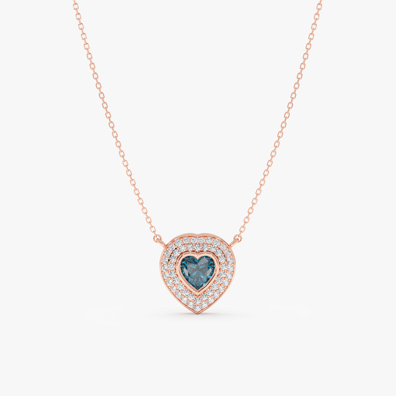 London Blue Topaz Heart Necklace, Sorielle