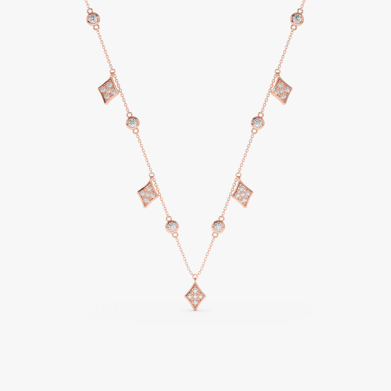 Diamond Kite Charm Necklace, Adalee