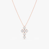 Oval Diamond Cross Necklace, Lumirelle