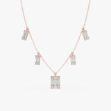 Baguette Diamond Dangle Necklace, Roux