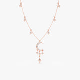 Gold Moon and Stars Diamond Necklace, Isby