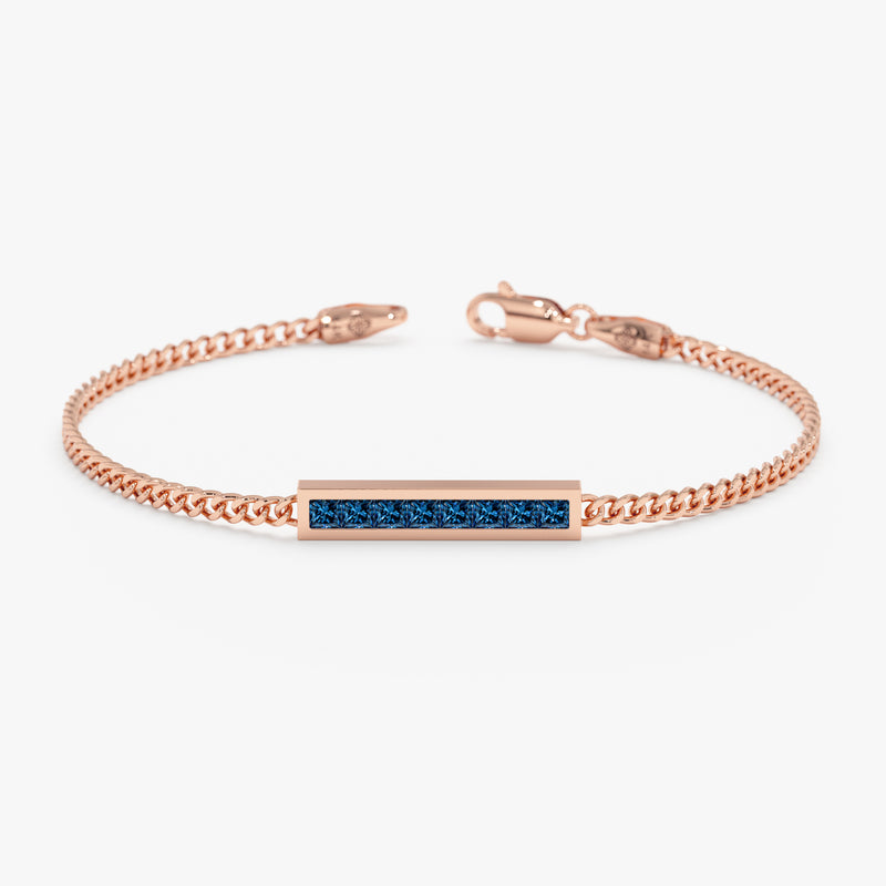 Blue Topaz Bar Bracelet, Kira