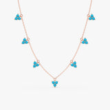 Dainty Turquoise Station Necklace, Elarosia