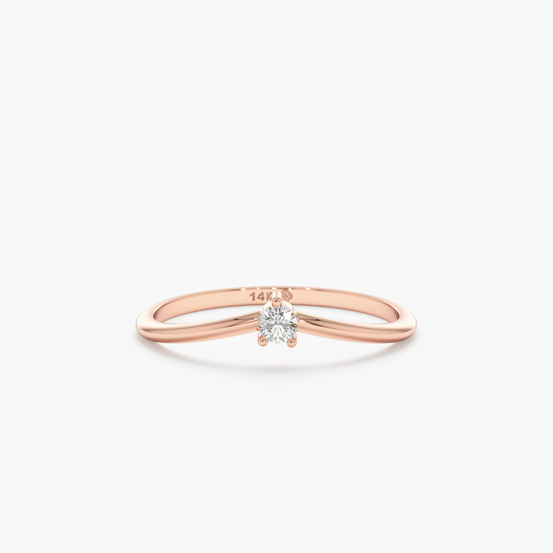 rose gold curved ring
