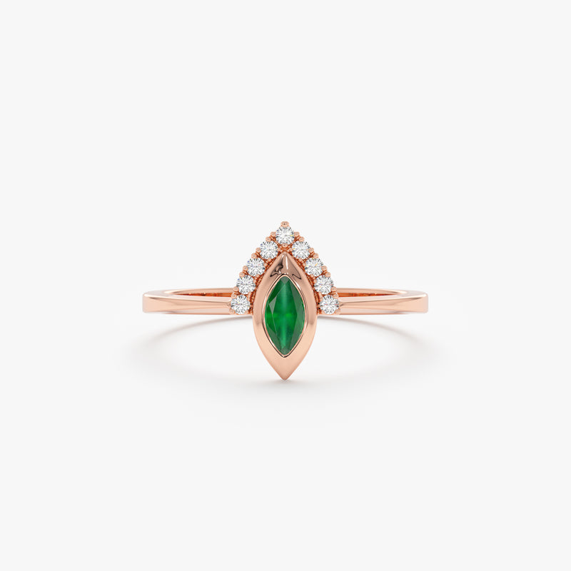 rose gold unique design edgy ring