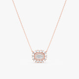 Lab Grown Emerald Cut Diamond Pendant, Isaniel