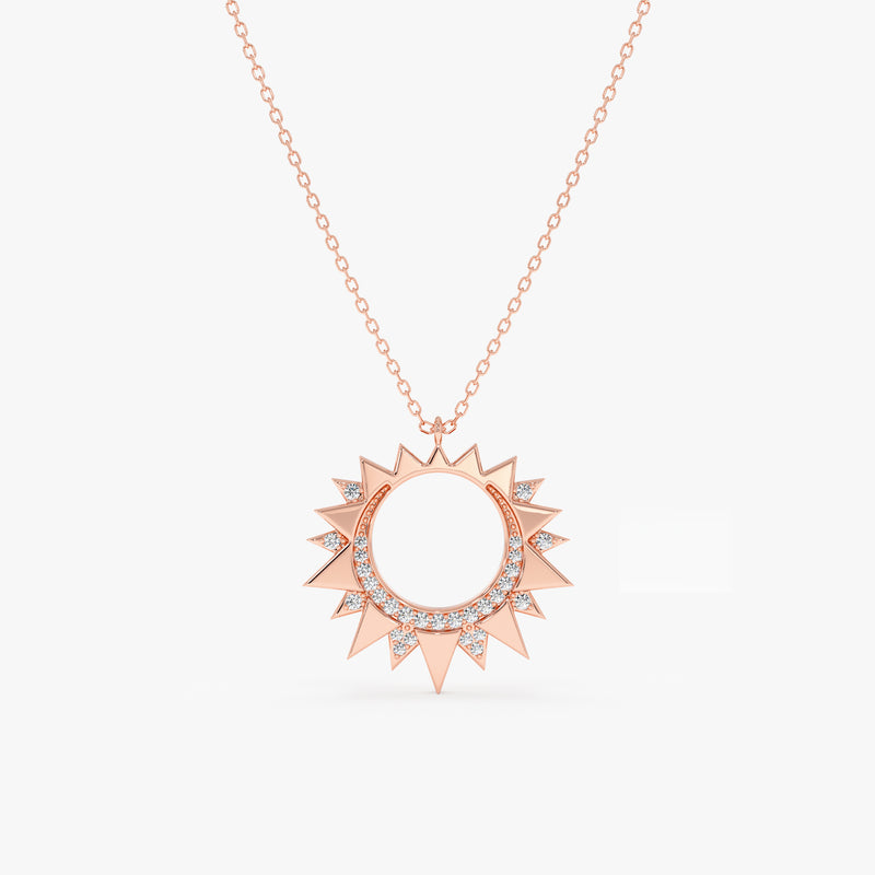 Diamond Sunburst Necklace, Nyssira