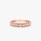 round bubble design ring with alternating natural diamonds