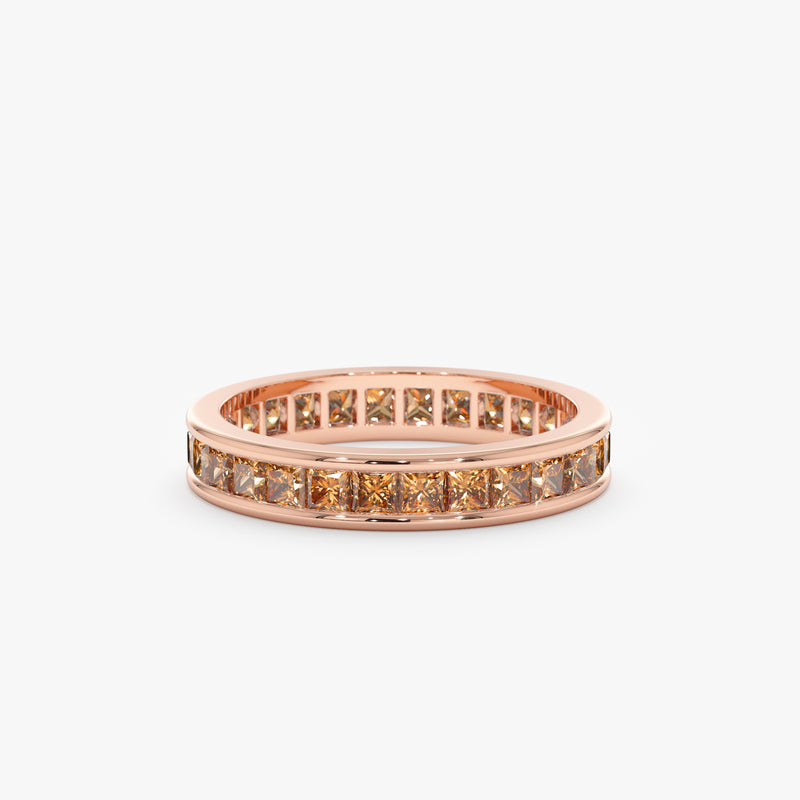 princess cut rose gold ring