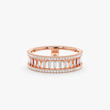 rose gold pillars stacked band