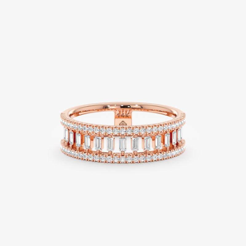 rose gold pillars stacked band