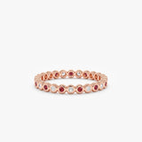 rose gold diamond ruby band