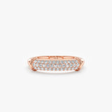 14k solid rose gold paved diamond ring