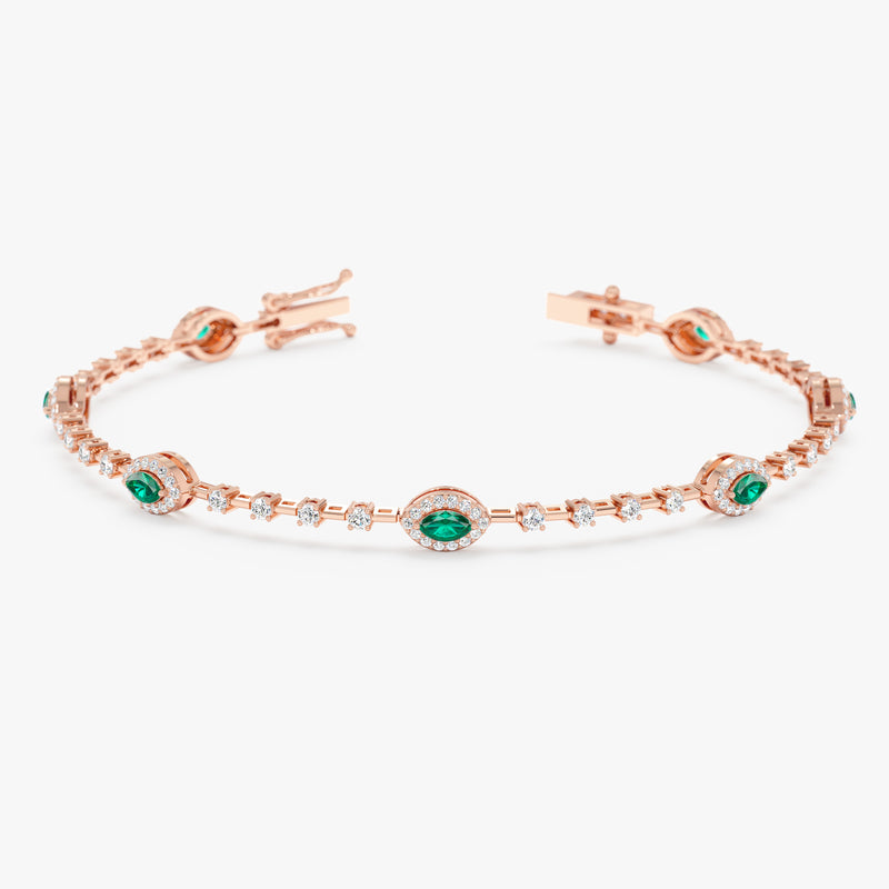 Natural Emerald & Diamond Bracelet, Virelle