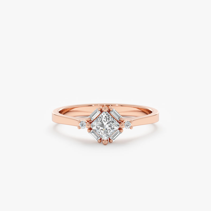 handcrafted in rose gold diamond statement ring