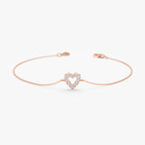 dainty rose gold diamond heart for women