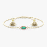 Octagon Cut Emerald String Bracelet, Tierney