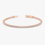 dainty solid rose gold natural white diamond bracelet