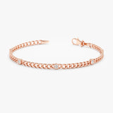 rose gold handmade white diamond bracelet