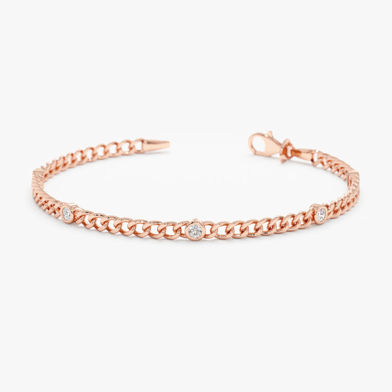 rose gold handmade white diamond bracelet