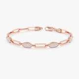 Pave Oval Shape Station Bracelet, Nimira