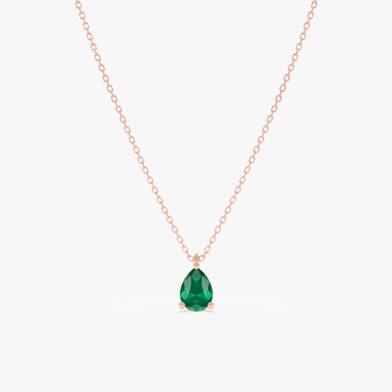Pear-Cut Emerald Necklace, Oxa