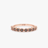 rose gold natural black diamond ring