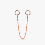 Handmade 14k solid rose gold cuban chain charm for huggies 