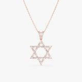Baguette Diamond Star of David Necklace, Saphina
