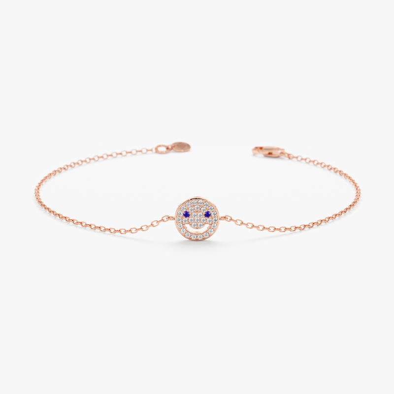 solid rose gold smiley emoji bracelet