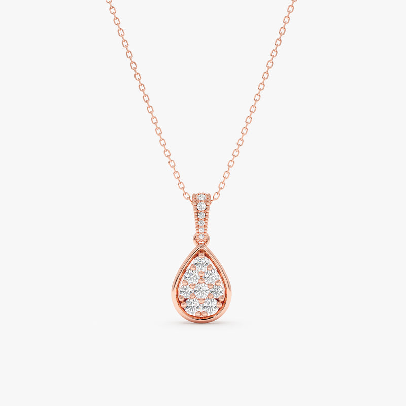 Rose Gold Pear Shape Necklace