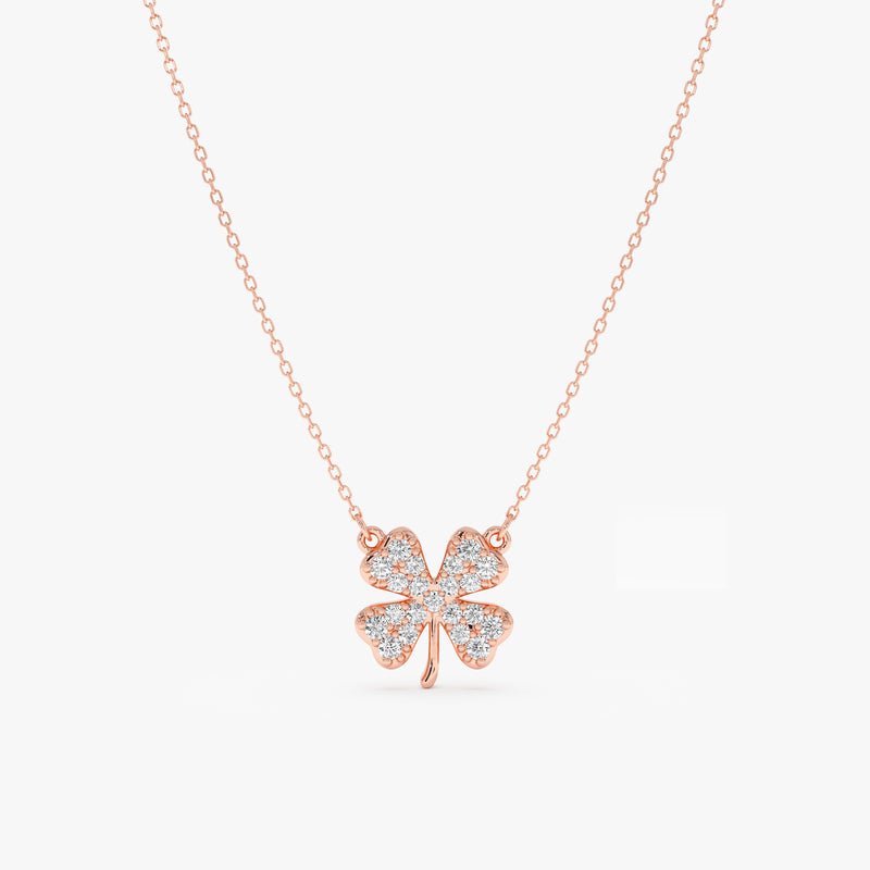 Lab Grown Diamond Clover Necklace, Sura