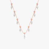 Marquise Lab Diamond Dangly Necklace, Nyphadora
