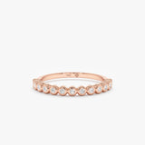 rose gold natural diamond half eternity ring