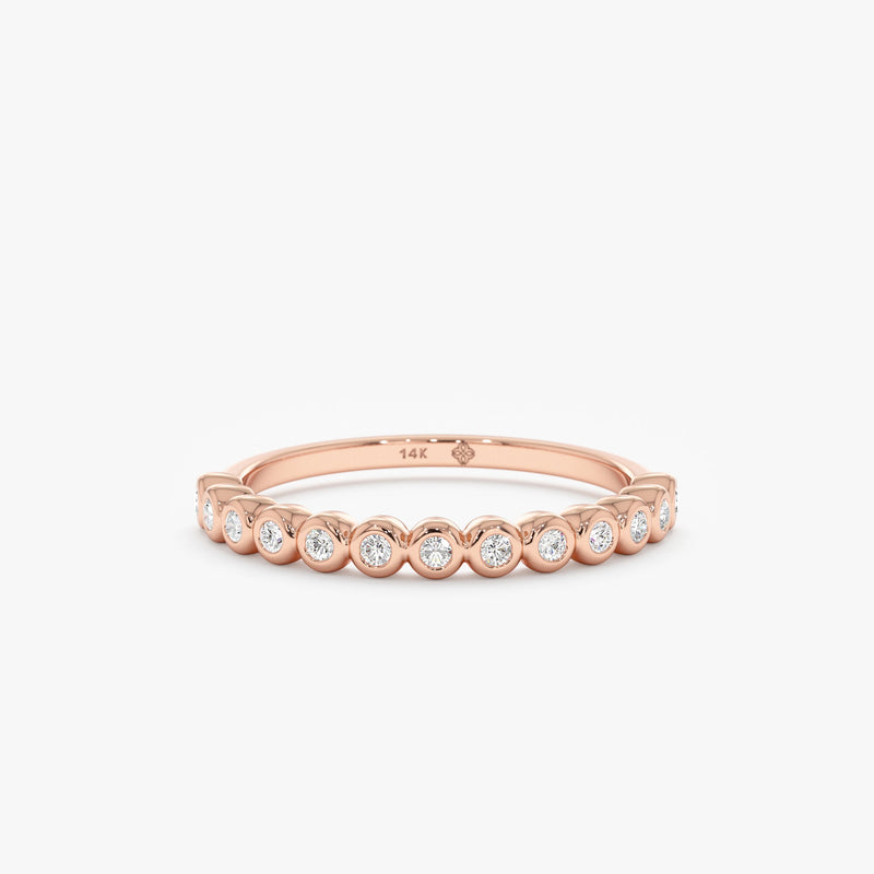 rose gold natural diamond half eternity ring