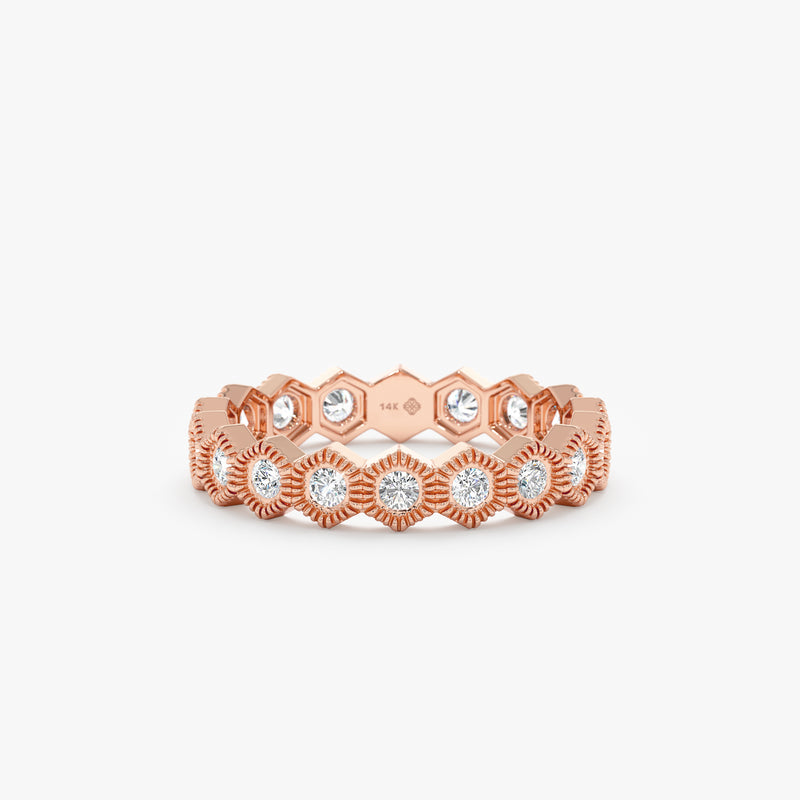 14k rose gold full eternity ring 