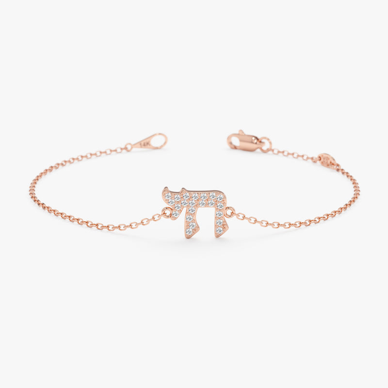 Pave Diamond Chai Bracelet, Ilyra