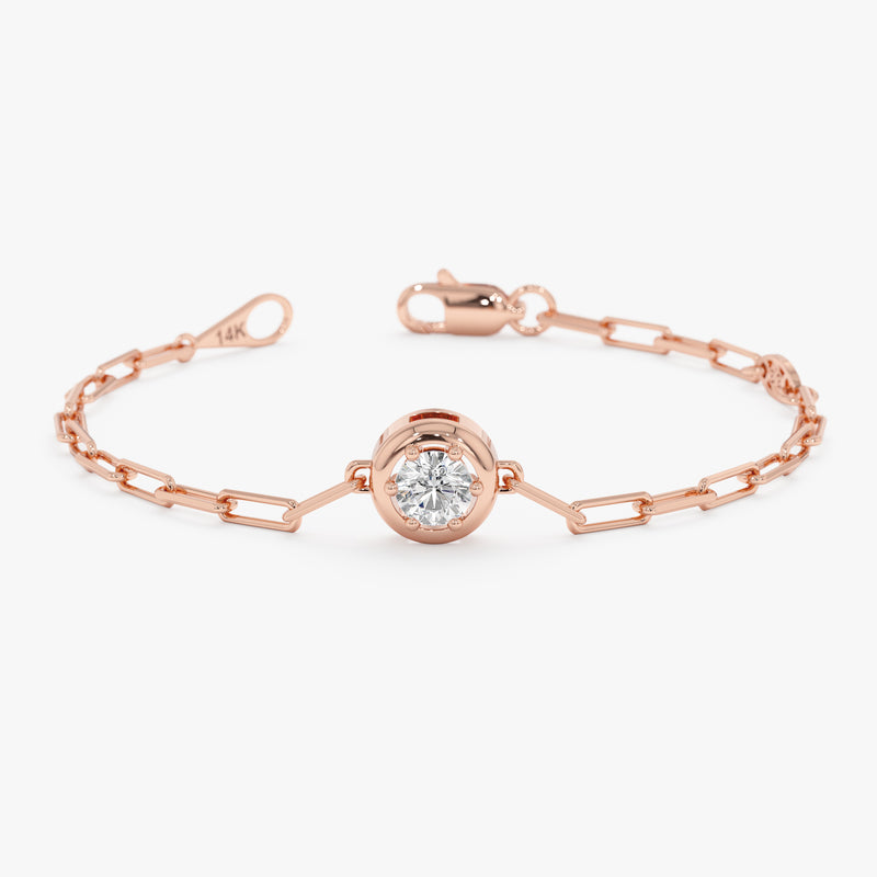 Lab Grown Diamond Paperclip Bracelet, Elarith