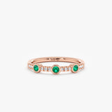 rose gold may birthstone emerald band